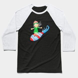 Surfboard girl. Baseball T-Shirt